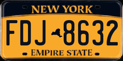 NY license plate FDJ8632