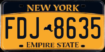 NY license plate FDJ8635