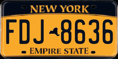 NY license plate FDJ8636