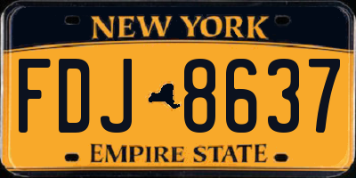 NY license plate FDJ8637