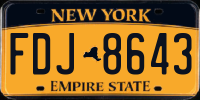 NY license plate FDJ8643