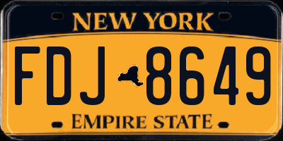 NY license plate FDJ8649