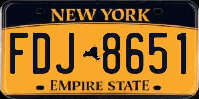 NY license plate FDJ8651