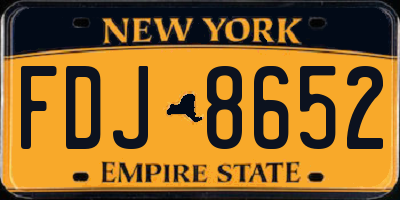 NY license plate FDJ8652