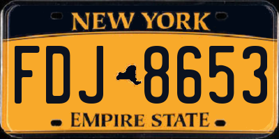 NY license plate FDJ8653