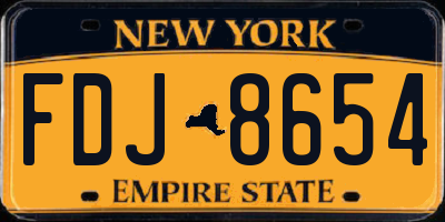 NY license plate FDJ8654