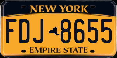 NY license plate FDJ8655