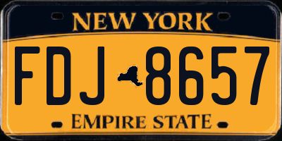 NY license plate FDJ8657