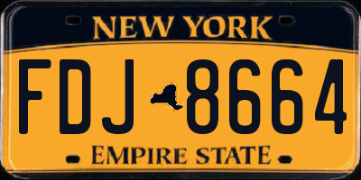 NY license plate FDJ8664