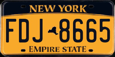 NY license plate FDJ8665