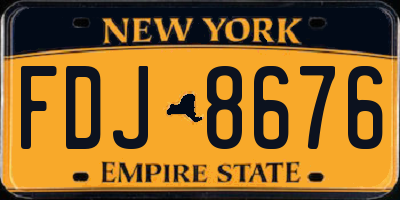 NY license plate FDJ8676