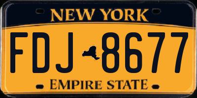 NY license plate FDJ8677