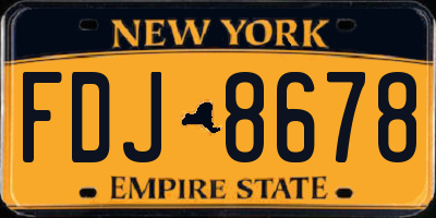 NY license plate FDJ8678