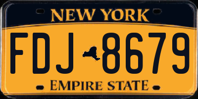 NY license plate FDJ8679