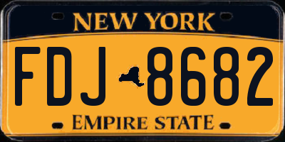 NY license plate FDJ8682