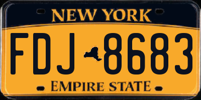 NY license plate FDJ8683