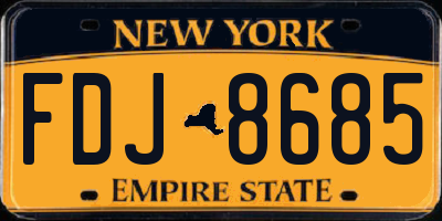NY license plate FDJ8685