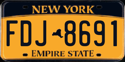 NY license plate FDJ8691