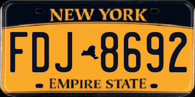 NY license plate FDJ8692