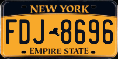 NY license plate FDJ8696