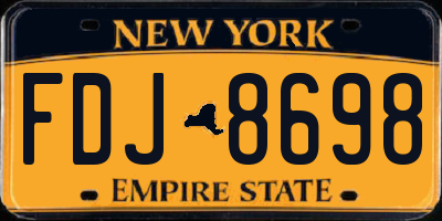 NY license plate FDJ8698