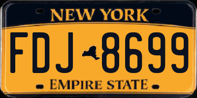 NY license plate FDJ8699