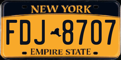 NY license plate FDJ8707