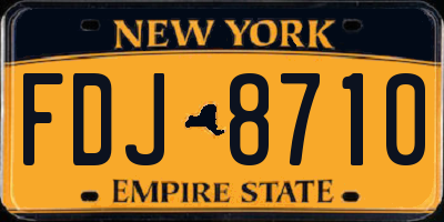 NY license plate FDJ8710