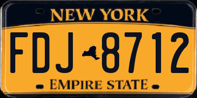 NY license plate FDJ8712