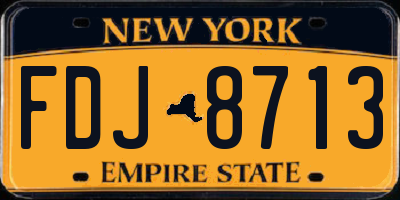 NY license plate FDJ8713