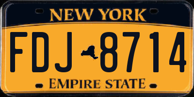 NY license plate FDJ8714