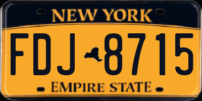 NY license plate FDJ8715