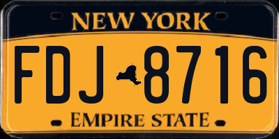 NY license plate FDJ8716