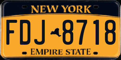 NY license plate FDJ8718
