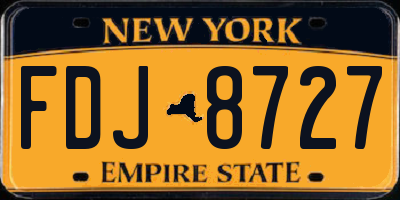 NY license plate FDJ8727