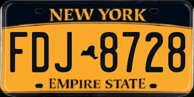 NY license plate FDJ8728