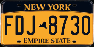 NY license plate FDJ8730