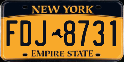NY license plate FDJ8731