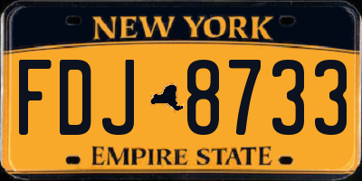 NY license plate FDJ8733