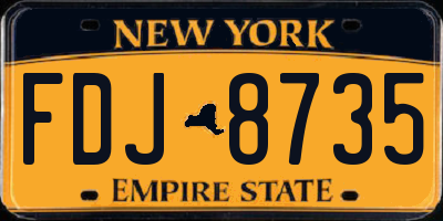NY license plate FDJ8735