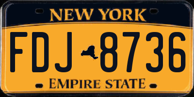 NY license plate FDJ8736
