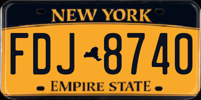 NY license plate FDJ8740