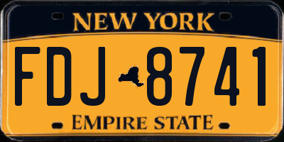 NY license plate FDJ8741