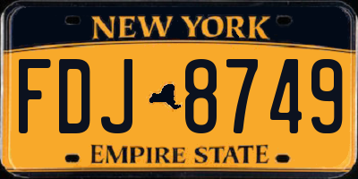 NY license plate FDJ8749