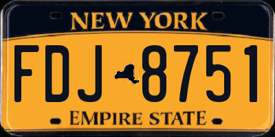 NY license plate FDJ8751