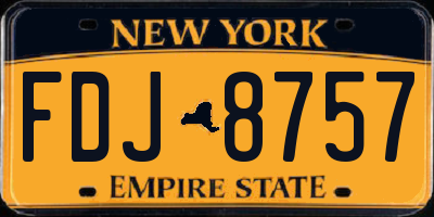 NY license plate FDJ8757