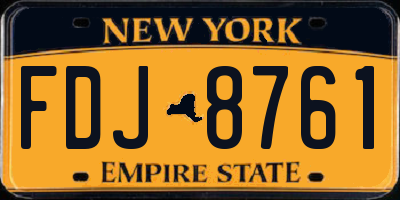 NY license plate FDJ8761