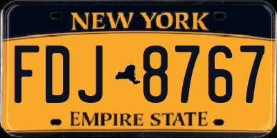 NY license plate FDJ8767