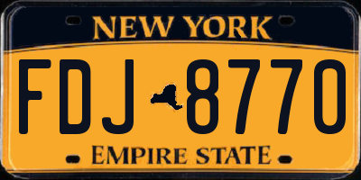 NY license plate FDJ8770