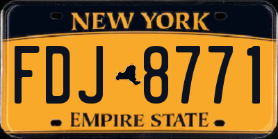 NY license plate FDJ8771